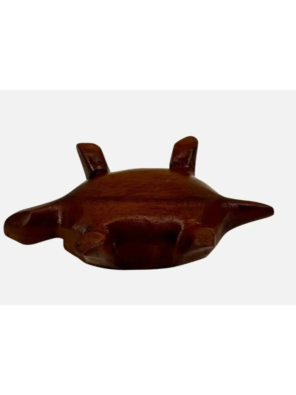 Turtle Tortoise Wooden Hand Carved w/Lid Jewelry Trinket Box 6.25